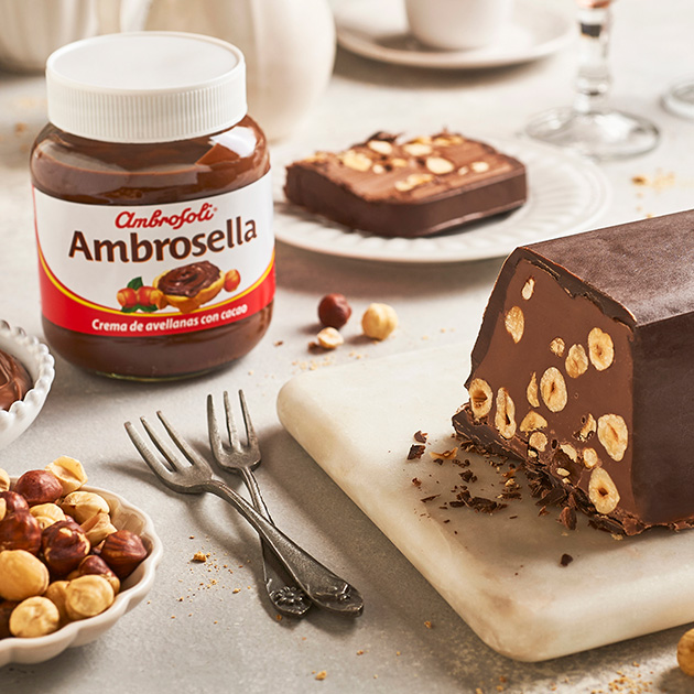 Turrón de chocolate, Ambrosella y avellanas